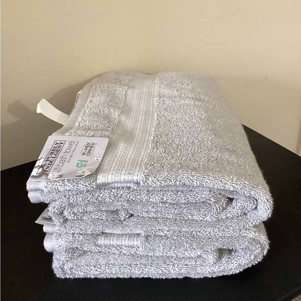 Purely Indulgent 2 Bath Towel 100% Cotton and Quick Dry Soft and Thick Durable